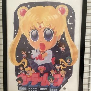Sailor Moon anime print with frame